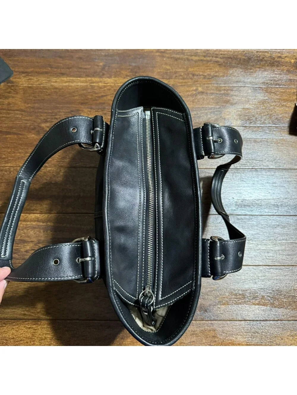 Vintage Y2K Coach Soho Buckle Adjustable Shoulder Bag Black Leather Tote 9544